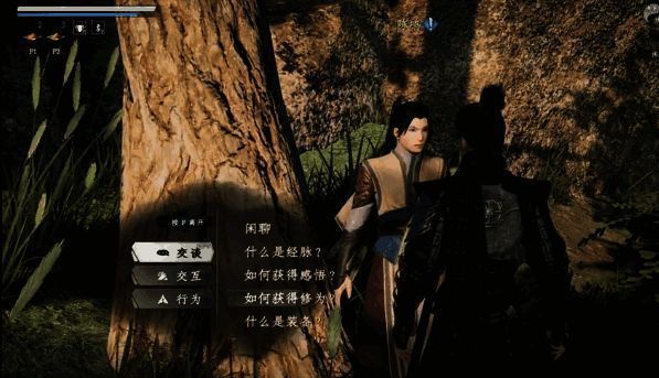 游戏内房间内部视角，桌上清晰可见一封封口的家书和酒壶，寨兵正在转身