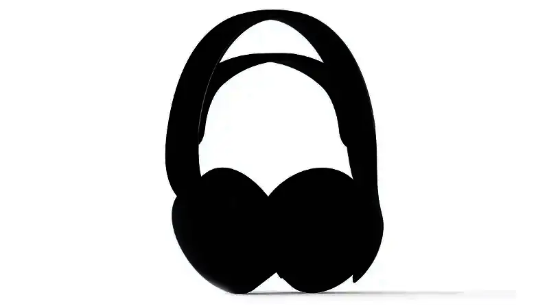 PULSE 3D 午夜黑无线耳机组实物图，耳机整体为黑色哑光质感，佩戴舒适