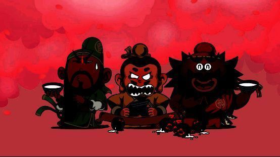 游戏角色群像展示，包括苏格拉底踢驴、张飞大喊、爱因斯坦比耶等搞笑造型，风格卡通且极具戏剧张力