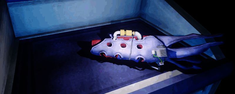 《非生物因素》中棘刺步枪的武器界面展示，枪身布满机械改造痕迹，附带高能弹匣与强化握把