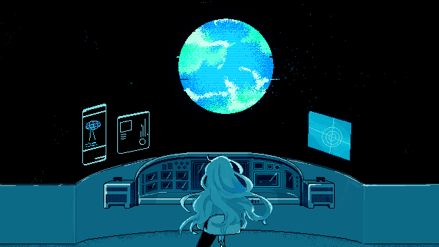 游戏剧情画面：莫玛站在断裂的空中平台，下方是无尽深渊，多个平行世界的倒影在空中浮现