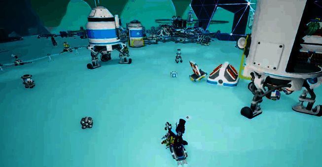 玩家在弗沙尼亚地表放置炸药，周围散落着石墨与气体罐