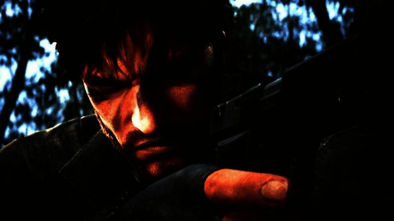 游戏入侵视角界面展示，画面呈黑白色调，主角蹲伏在草丛中，周围敌人巡逻路径清晰标注