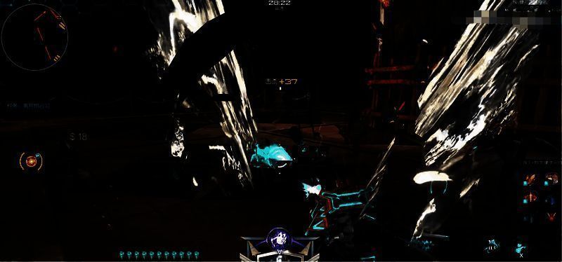 玩家在BOSS战中使用战甲进行空中输出，角色周围环绕能量光效，展现高强度战斗场景