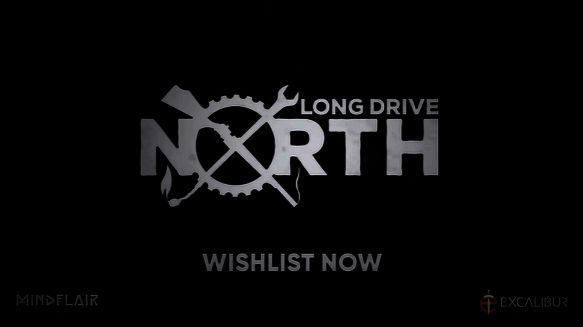 《合作房车模拟器》主视觉图，一辆房车行驶在夕阳下的荒野公路上，背景是辽阔山脉与橙红色天空