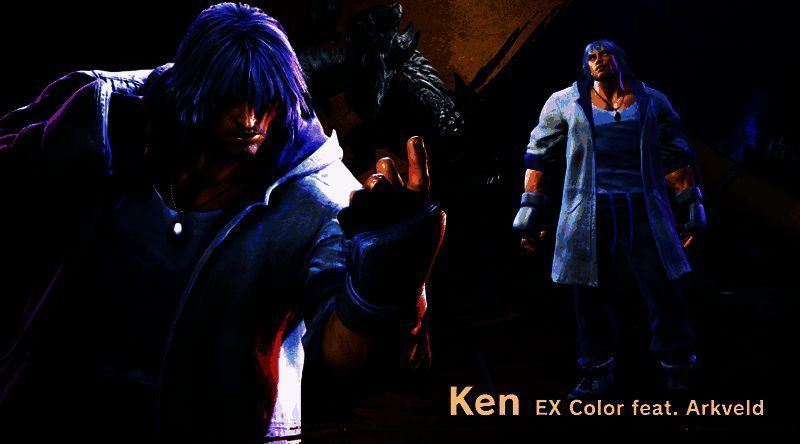 肯的背影图，肩部护甲刻有迅龙图腾