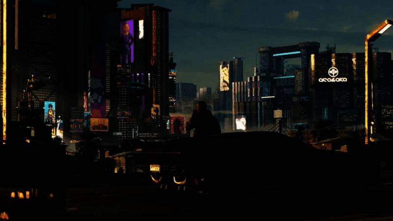 CD Projekt联合CEO Michał Nowakowski在发布会上发言，背景屏幕显示《赛博朋克2077》Switch2版游戏画面