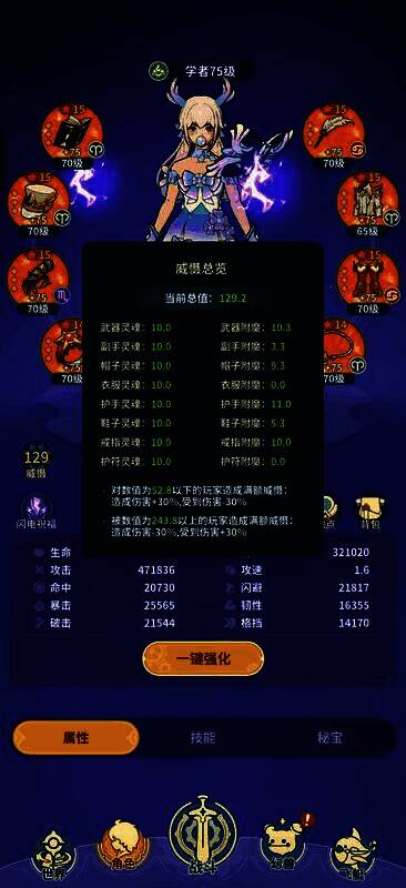 威慑值对比图示，左侧玩家威慑值领先，战斗中显示‘压制状态’，伤害提升40%