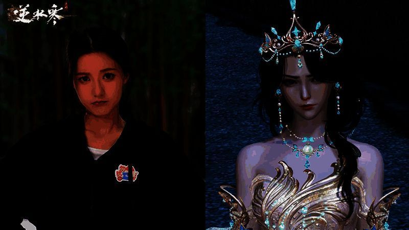 玩家在《逆水寒》剧组站中浏览UGC短视频，界面类似短视频APP，支持点赞与翻拍