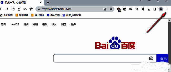 浏览器右上角三点菜单展开状态，清晰显示各项功能选项