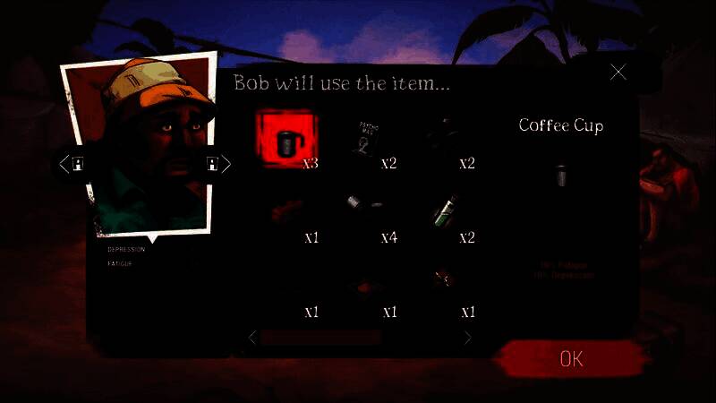 夜晚场景下的营地，火光闪烁，远处有不明生物影子出没，气氛紧张