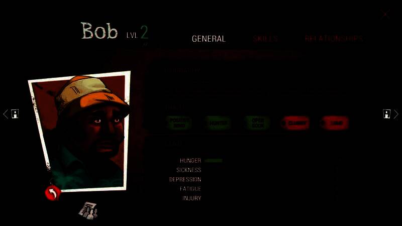 角色在海滩发现飞机残骸，进行搜寻物资的互动动画场景