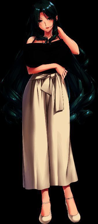 净土滨伽奈角色立绘，身穿干练西装外套，神情冷静，背景为现代风格办公室