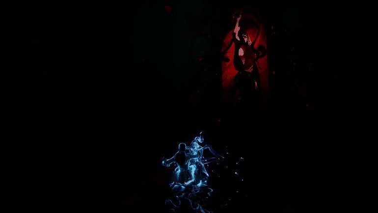 画中仙BOSS在卷轴内腾挪闪避，与主角展开激烈对决，画面如流动的水墨动画