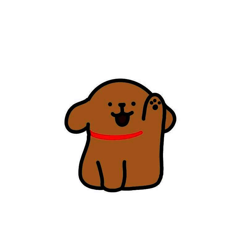 联动表情「小金毛举爪」动图预览，小金毛抬起前爪，眼神期待，动作憨态可掬