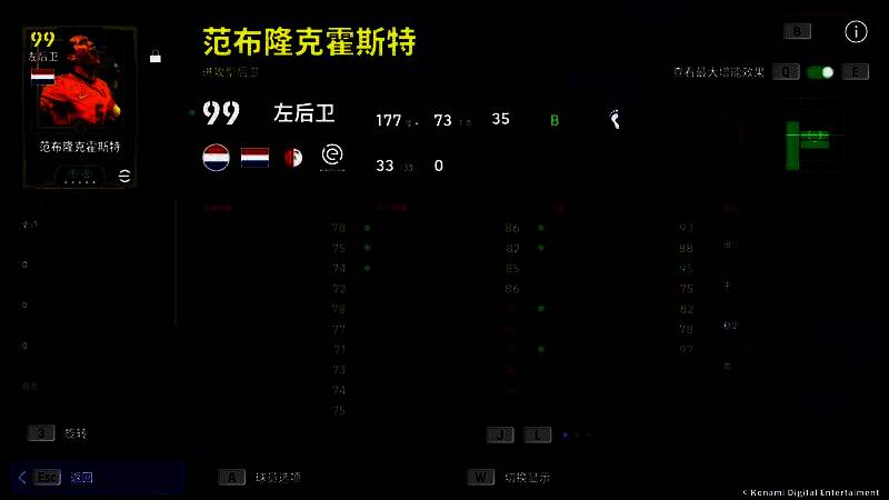 比赛画面中范布隆克霍斯特远射破门，队友冲上前庆祝，观众席沸腾