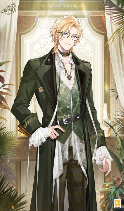 罗夏生日限定服装【夏穗醺光】正面展示，身着米金色短袖衬衫与卡其裤，手持麦穗微笑