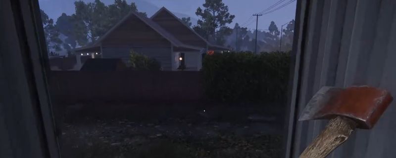 《犯罪模拟器》游戏内街景视角，显示玩家从出生点出发右转的路径，标注了巡警可能出现的位置