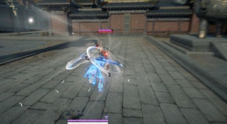 多名玩家在竞技场中使用双戟激烈交战，空中交错的身影展现高机动战斗特色