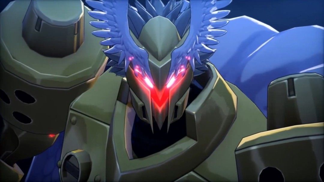 黑暗势力角色登场，身披斗篷立于高处，眼神冷峻，压迫感十足