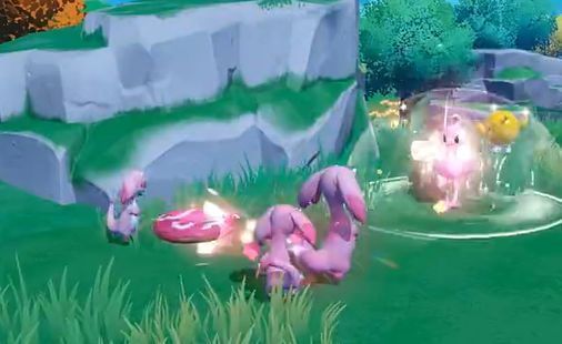 技能演示图，显示甜甜雀攻击后弹射多道糖果光束，击中多个敌人