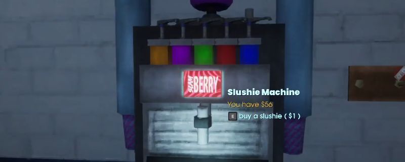 《非生物因素》中雪泥生产器工作场景，设备正在低温环境下生成白色雪泥颗粒