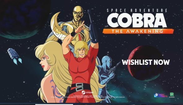 主角哥普拉手持精神感应枪在太空站中与敌人激烈交火，背景是爆炸的飞船残骸和闪烁的星云