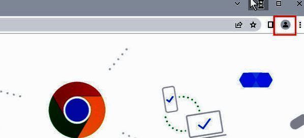 谷歌浏览器界面右上角头像框特写，显示当前登录状态及点击入口