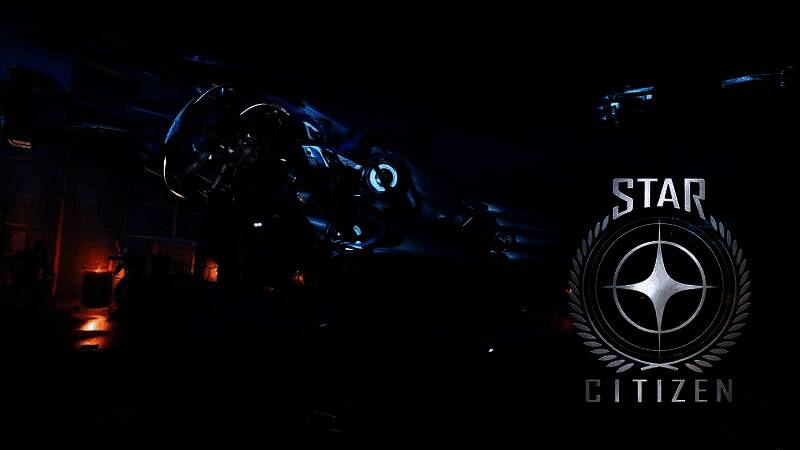 《星际公民》游戏画面展示，飞船在浩瀚宇宙中穿梭，背景是巨大的行星与星云，视觉效果震撼