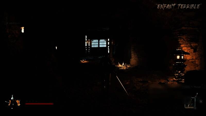 夜晚竹林中的战斗场景，月光透过枝叶洒下，敌人围攻主角