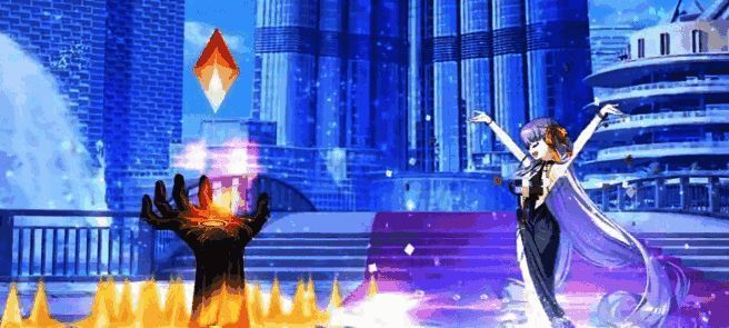 技能释放动画中迪拜BB挥手驱散敌人增益效果，敌方血条上方显示弱化图标