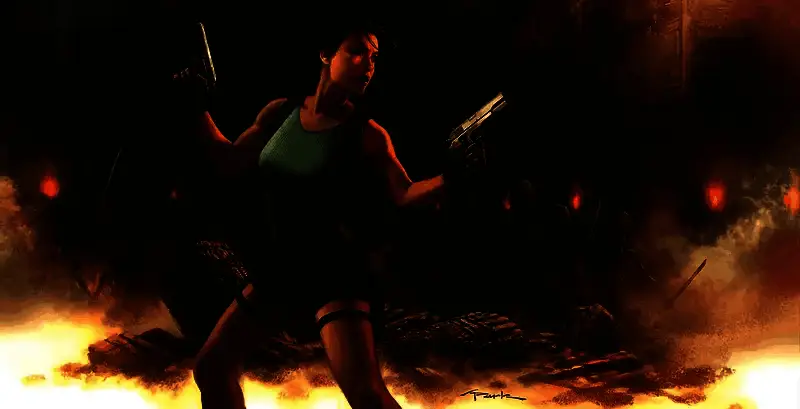 水晶动力工作室办公环境全景，员工正在电脑前进行游戏开发工作