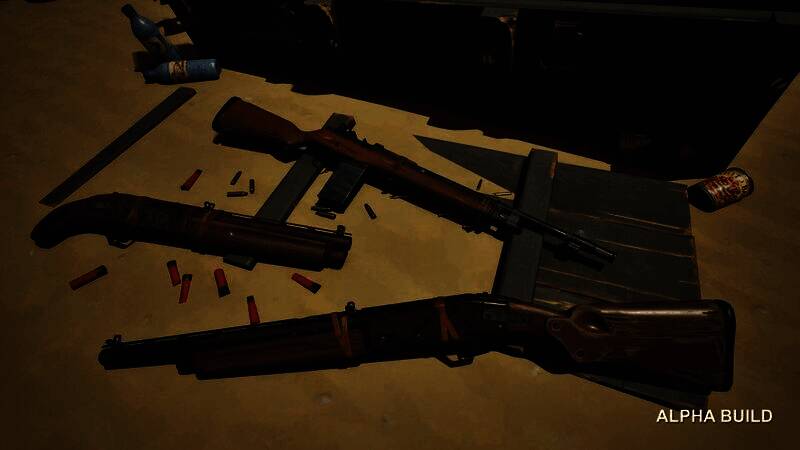 玩家在昏暗的地下设施中持枪前行，周围散落着科研设备残骸，氛围压抑