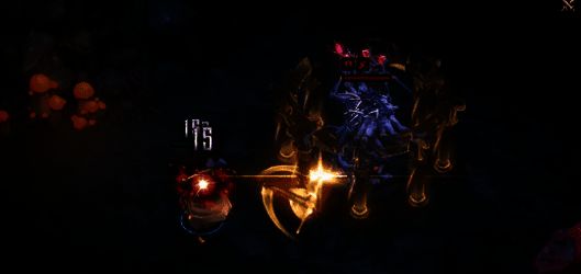 阿伽莎开启奥义技能，地面浮现巨大符文阵，敌人被拉向中心，她手持回旋标准备投掷