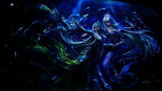 沧澜云螭双形态展示图，角色身着深蓝龙纹华服，背景为深海漩涡与雷云，特效华丽，气势恢宏