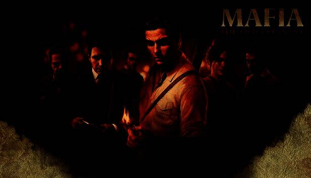 《四海兄弟：故乡》游戏封面展示，画面中主角身着复古西装立于城市街头，背景为上世纪风格的美国城镇，氛围感十足