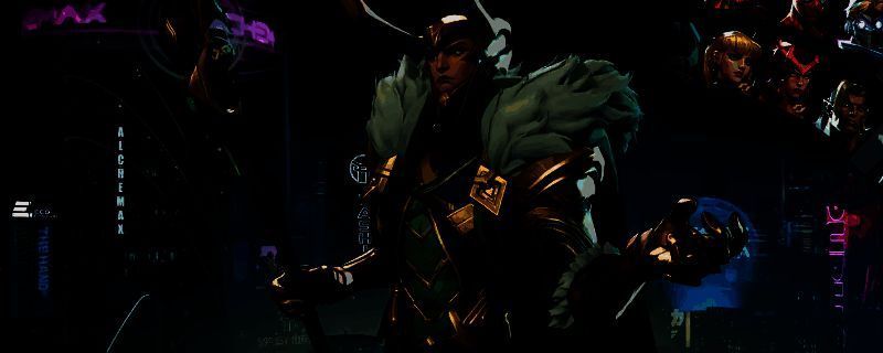 《漫威争锋》中洛基释放分身技能的战斗画面，角色站在队伍后方，多个幻影分身环绕周围，技能特效呈现绿色能量波动