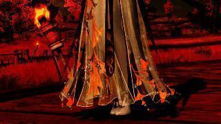 技能特效细节图，墨色笔触在空中形成龙形轨迹，极具视觉冲击力