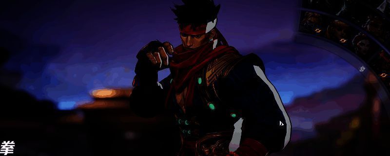 漫威争锋中铁拳林烈战斗姿态，身穿红色战衣，双拳燃起金色气劲，正准备发动近身攻击