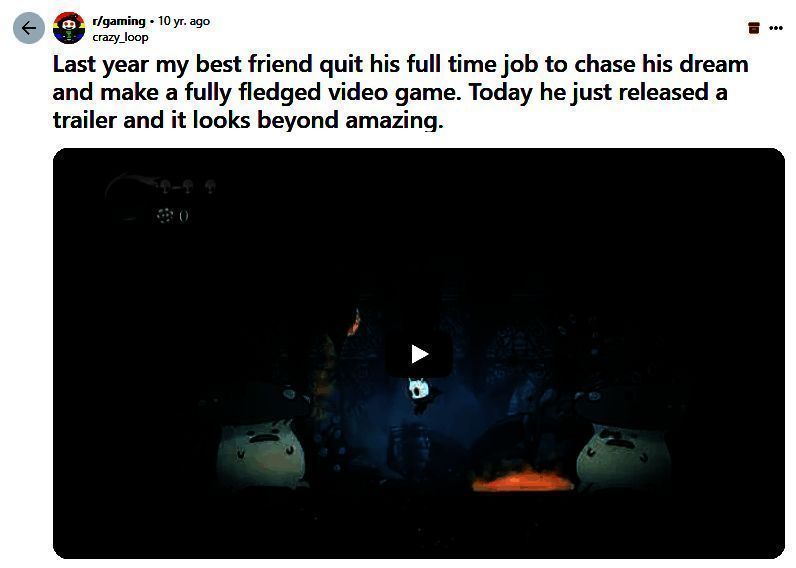 《空洞骑士》早期预告截图，展示黑白风格的地下虫类世界，主角手持骨钉准备战斗