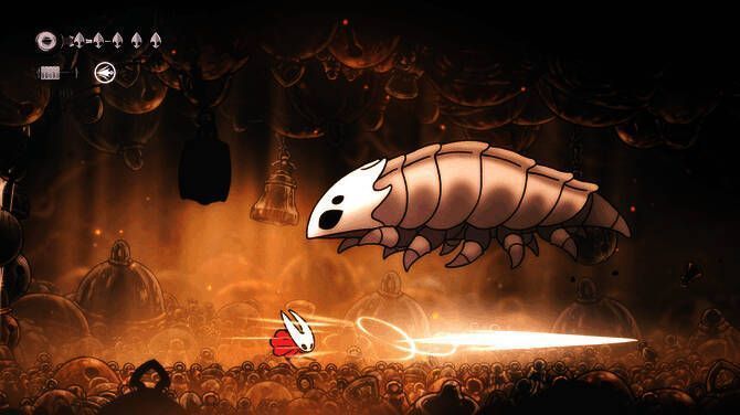 《空洞骑士：丝之歌》原始众筹页面截图，展示多平台发布计划，包含Wii U与PS VITA图标及开发阶段标识