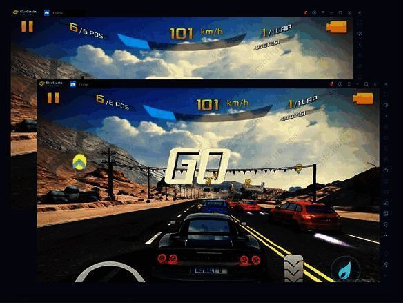 多个蓝叠模拟器窗口并列显示，每个窗口内运行不同的游戏账号，展示多开成功状态