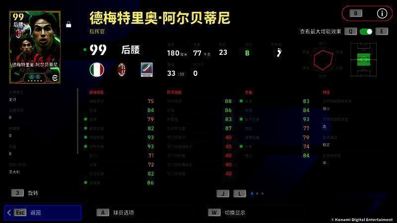 阿尔贝蒂尼比赛场景还原图，身披米兰战袍指挥中场，传球动作流畅优雅