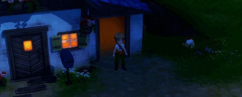 《牧场物语 来吧！风之繁华集市》中动物在牧场外吃草的温馨画面，阳光明媚，牛羊悠闲地漫步在草地上