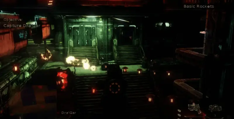 游戏主菜单设计草图，风格冷峻科技感十足