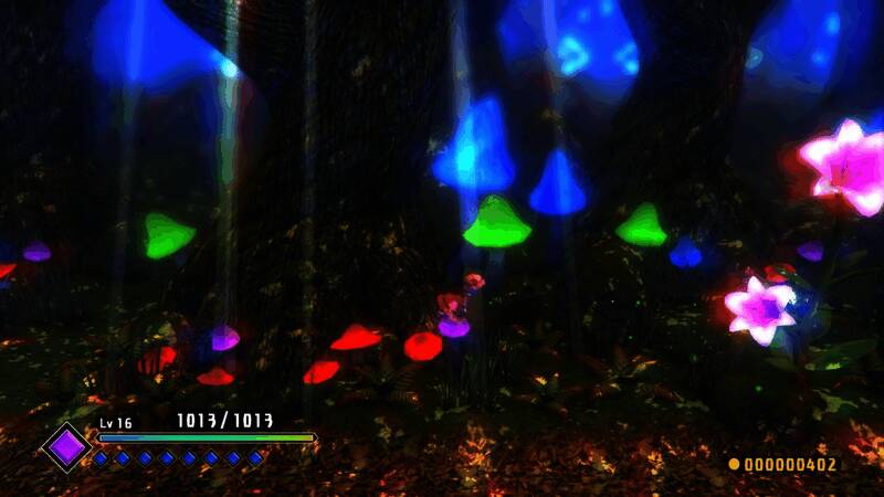 蕾米莉亚释放红色雷电魔法，周围布满密集弹幕，背景为月夜下的幻想乡森林