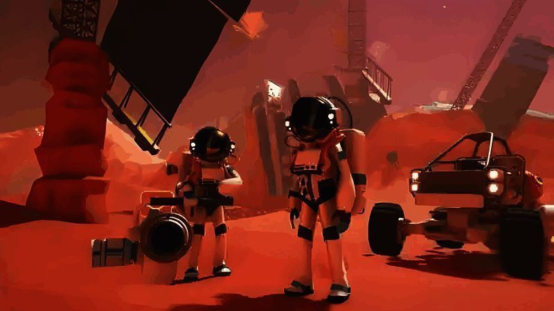 玩家在德索罗星球表面建造基地的场景，基地周围设有太阳能板阵列，远处可见荒凉的月球地貌