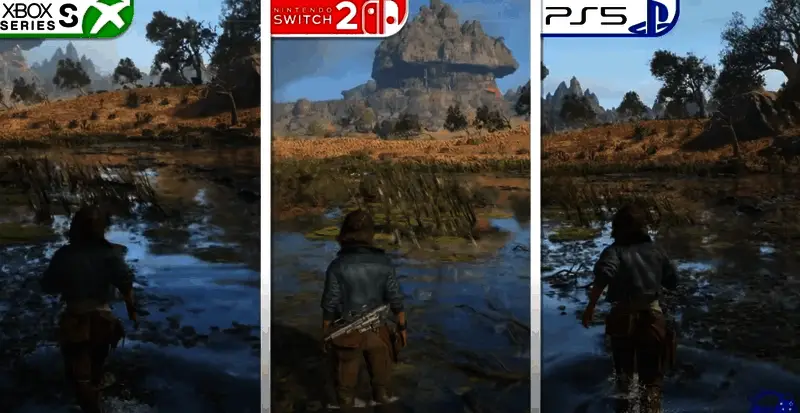 游戏中城市街道场景截图，展示角色行走于繁华外星都市，背景有悬浮车辆与霓虹广告牌