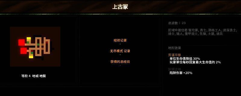 《地牢战争3》第二十一关上古冢的游戏界面，展示地图中的多个开关位置与敌人行进路径