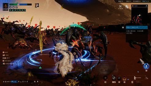 游戏内角色在废土环境中自由奔跑探索，镜头切换展现开放世界地貌与动态天气变化